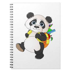 Panda Bear mit Rucksack Notizblock