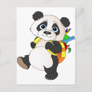 Panda Bear mit Rucksack Postkarte