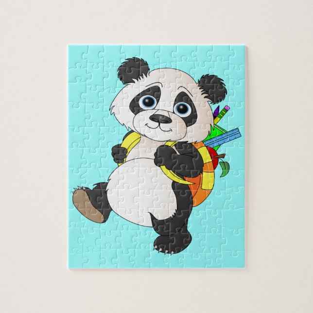 Panda Bear mit Rucksack Puzzle (Vertikal)