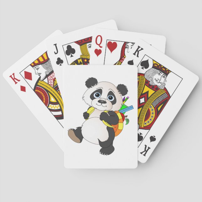 Panda Bear mit Rucksack Spielkarten (Rückseite)