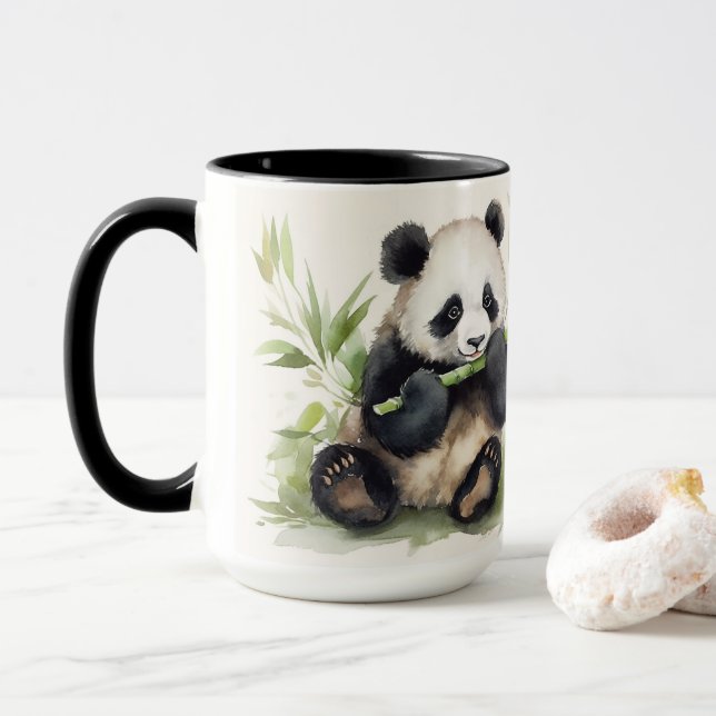 Panda Bear mit Zitat Tasse (Mit Donut)