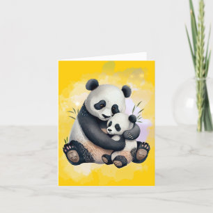 Panda Bear Mother and Baby Mother Day Card Dankeskarte
