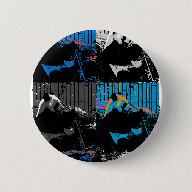 Panda Bear Multipanel Modernes Design Button (Vorderseite)