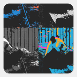 Panda Bear Multipanel Modernes Design Quadratischer Aufkleber
