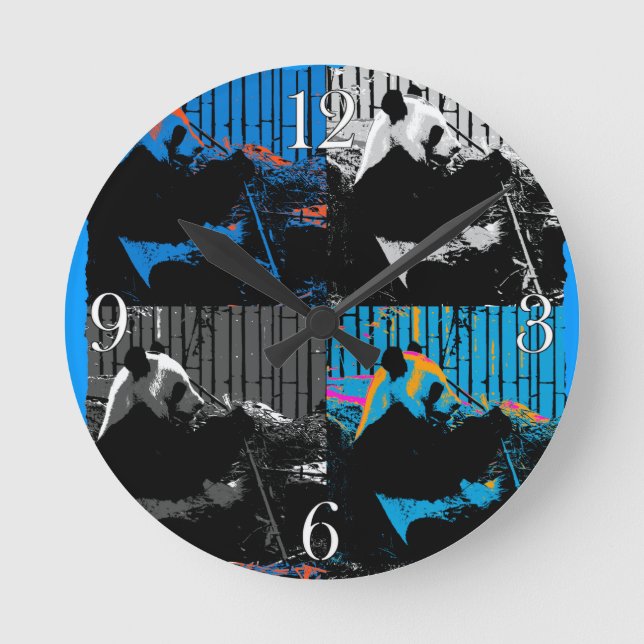 Panda Bear Multipanel Modernes Design Runde Wanduhr (Vorderseite)