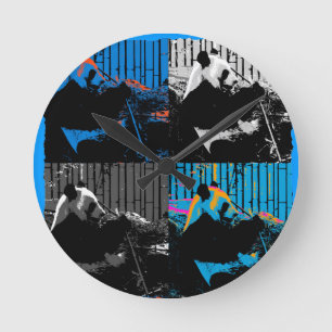 Panda Bear Multipanel Modernes Design Runde Wanduhr
