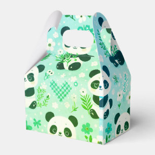 Panda Bear Muster Green Print Geschenkschachtel