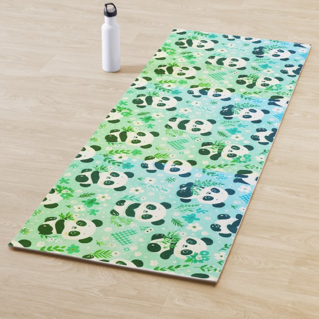 Panda Bear Muster Green Print Yogamatte (Beispiel)