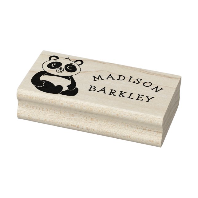 Panda Bear Niedlich Kid's Adorable Name Gummistempel (Stempel)