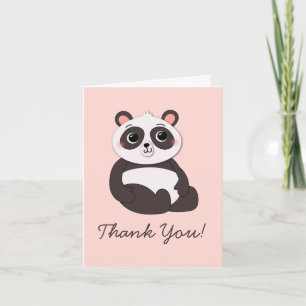 Panda Bear Niedlich Kid's Danke Stationary Cards