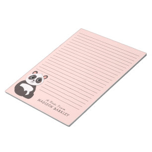 Panda Bear Niedlich Kid's Personal Stationary Note Notizblock