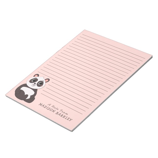 Panda Bear Niedlich Kid's Personal Stationary Note Notizblock (angewinkelt)