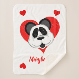 Panda Bear Niedlicher Cartoon Tier Personalisiert Sherpadecke