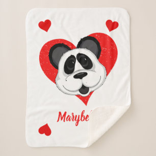 Panda Bear Niedlicher Cartoon Tier Personalisiert Sherpadecke