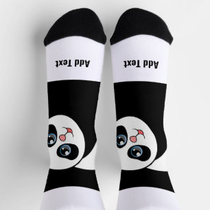 Panda Bear Niedliches Foto fügen Text Stylish Look Socken