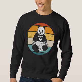 Panda Bear Pandas Animal Retro Sunset 1 Sweatshirt