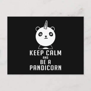 Panda Bear Pandicorn Behalt Calm Funny Gift Idee Postkarte
