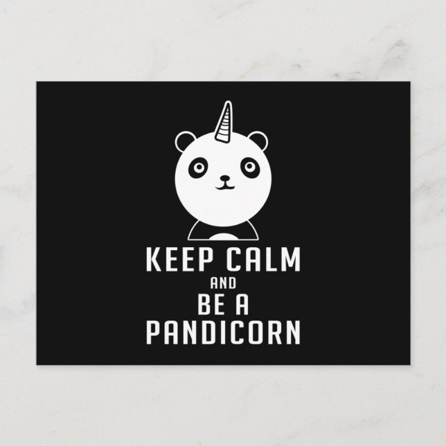 Panda Bear Pandicorn Behalt Calm Funny Gift Idee Postkarte (Vorderseite)