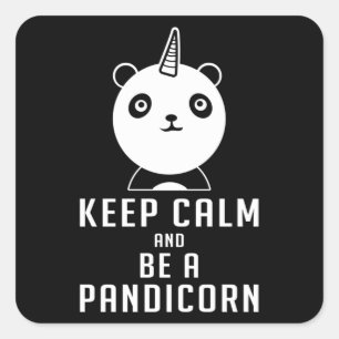 Panda Bear Pandicorn Behalt Calm Funny Gift Idee Quadratischer Aufkleber
