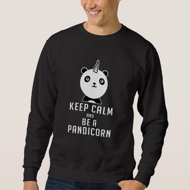 Panda Bear Pandicorn Behalt Calm Funny Gift Idee Sweatshirt (Vorderseite)