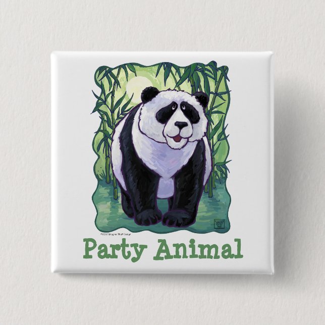 Panda Bear Party Center Button (Vorderseite)