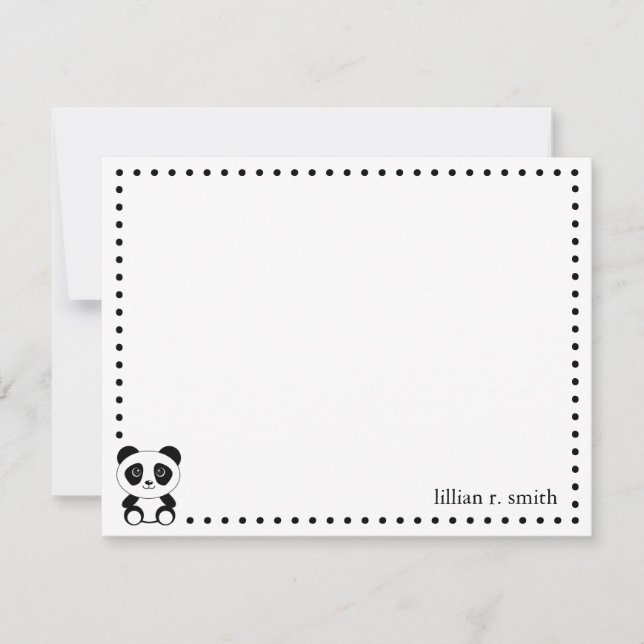 Panda Bear Personalisiert Note Card Mitteilungskarte (Vorderseite)