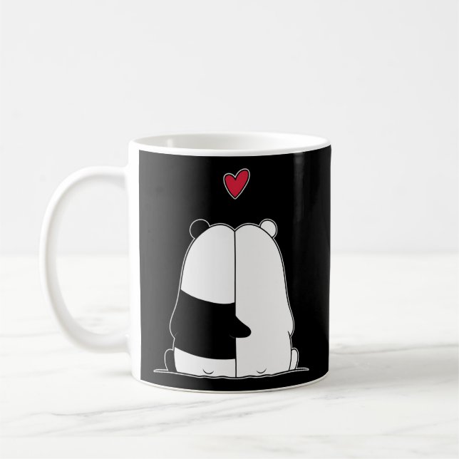 Panda Bear Polar Bear Liebe Day Kaffeetasse (Links)