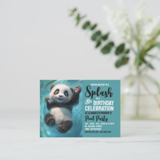 Panda Bear, Pool Party Geburtstag Handout Tickets
