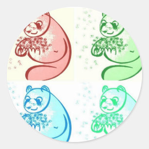Panda Bear Pop Art Runder Aufkleber