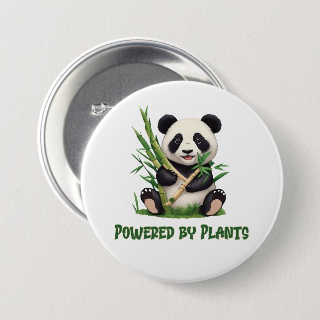 Panda Bear powered by Pflanze Button (Vorne & Hinten)