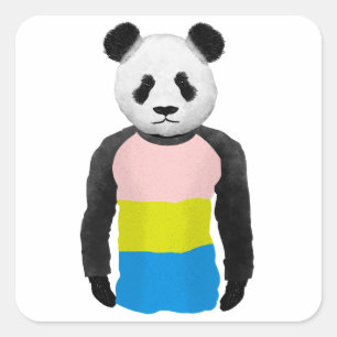 Panda Bear Quadratischer Aufkleber