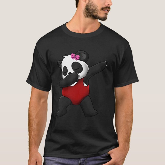 Panda Bear Red Swimsuit Goggles Liebe Phantastisch T-Shirt (Vorderseite)