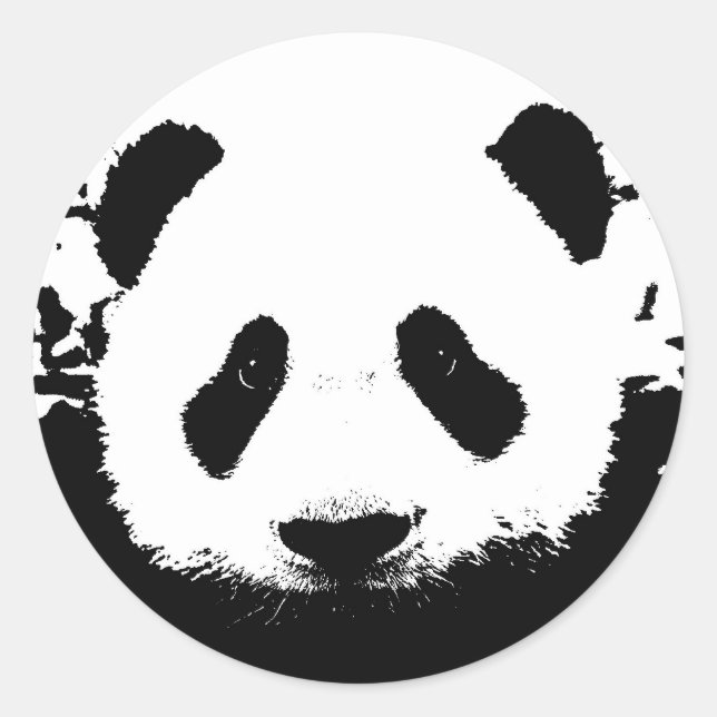 Panda Bear Runder Aufkleber (Vorderseite)