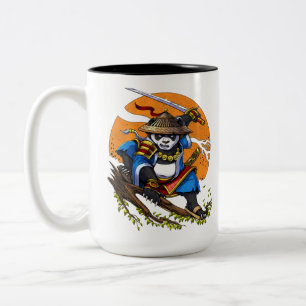 Panda Bear Samurai Ninja Zweifarbige Tasse