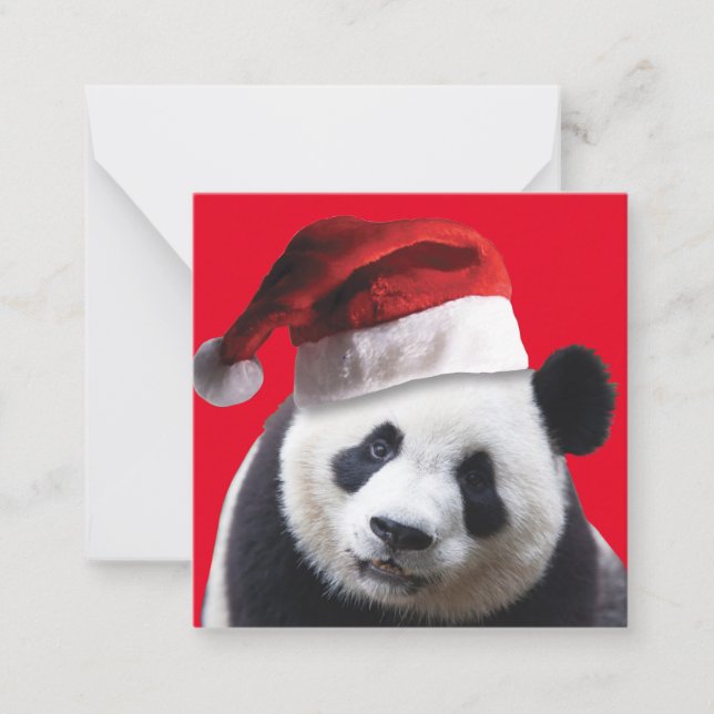 Panda Bear Santa Claus Mitteilungskarte (Vorderseite)