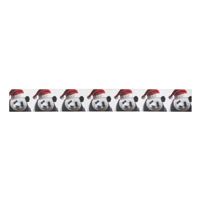 Panda Bear Santa Claus Ripsband (Vorderseite)