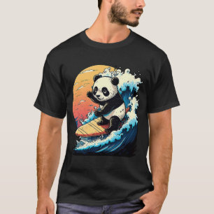 Panda Bear Surfen die große Welle vor Kanagawa T-Shirt