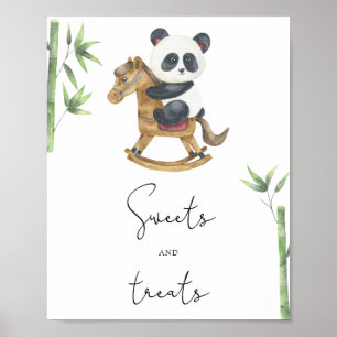 Panda Bear - Süßigkeiten und Leckereien Babydusche Poster