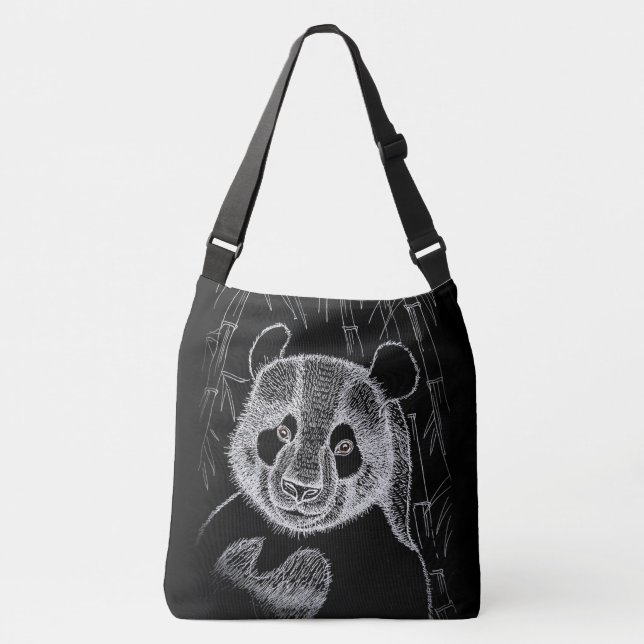 Panda Bear Tragetaschen Mit Langen Trägern (Vorderseite)