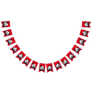 Panda Bear trägt einen Santa Claus-Hut Wimpelkette