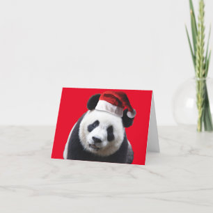 Panda Bear trägt zu Weihnachten einen Weihnachtshu Dankeskarte