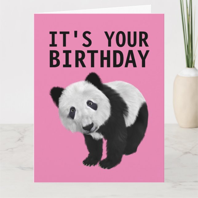PANDA BEAR ÜBERSIERT BIRTHDAY CARD KARTE (Vorderseite)