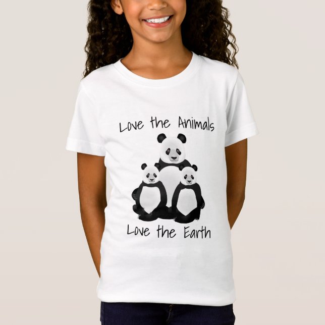 Panda Bear und Cubs Liebe der Erde T-Shirt (Vorderseite)