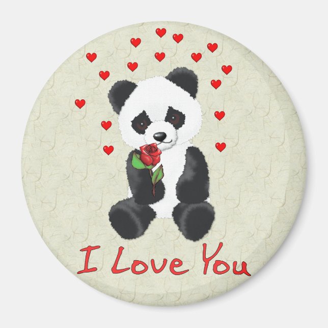 Panda Bear Valentine Magnet (Vorne)