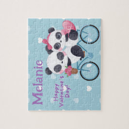 Panda Bear Valentine's Custom Kid Puzzle