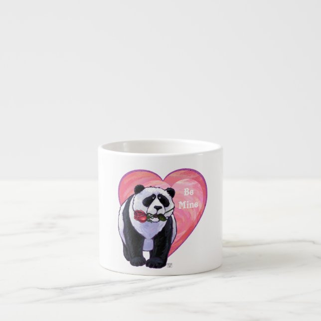 Panda Bear Valentine's Day Espressotasse (Vorderseite)