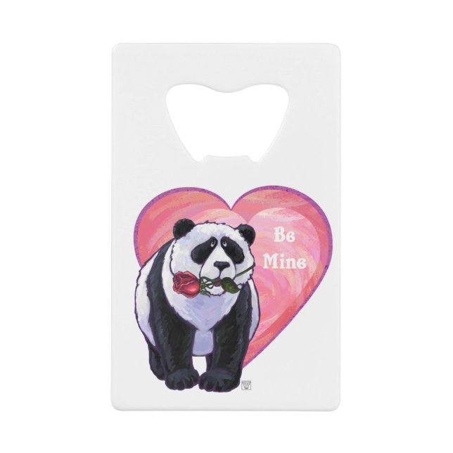 Panda Bear Valentine's Day Geldbeutel Flaschenöffner (Vorderseite)