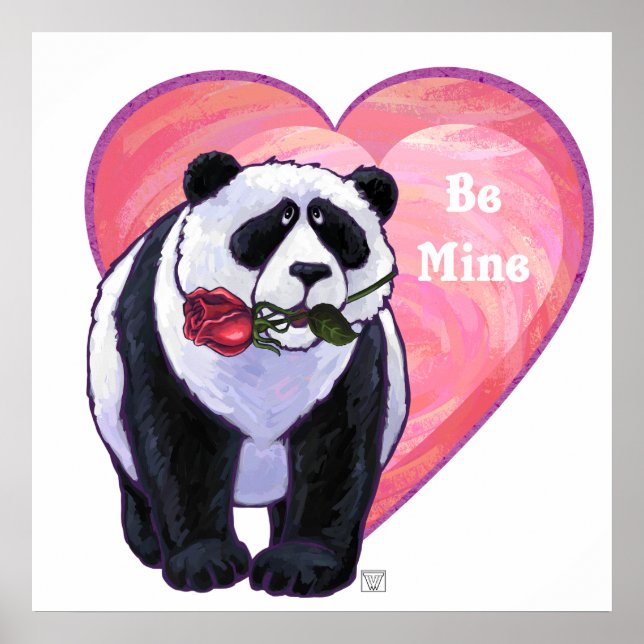 Panda Bear Valentine's Day Poster (Vorne)