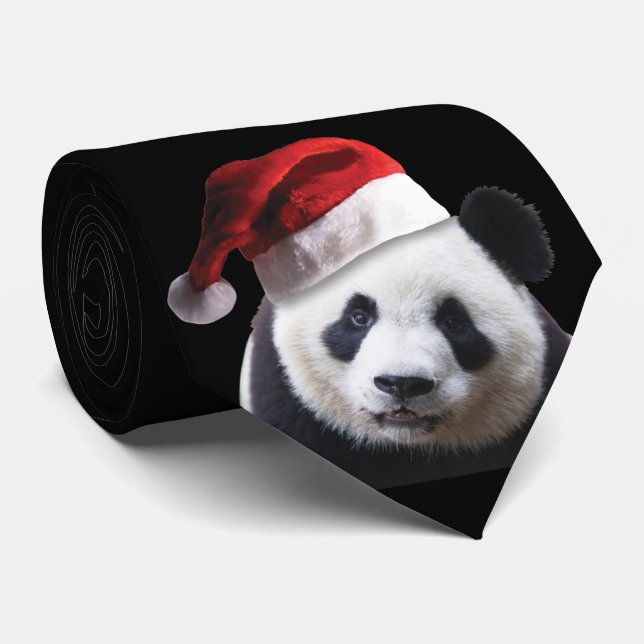 Panda Bear Warn einen Weihnachtshut zu Weihnachten Krawatte (Gerollt)