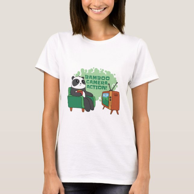 PANDA BEAR WATCHEN TV T-Shirt (Vorderseite)